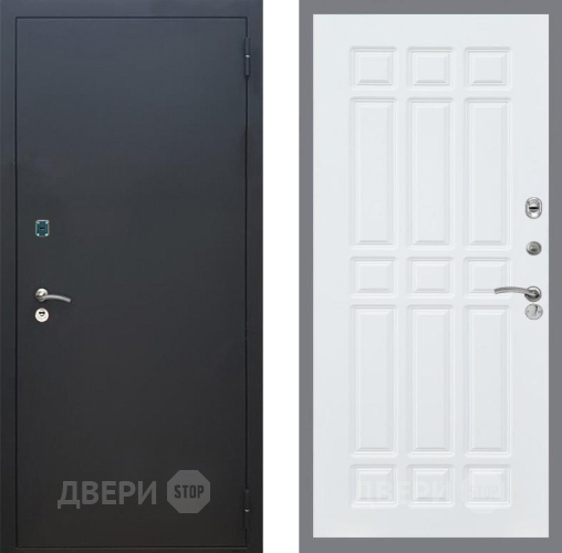 Входная металлическая Дверь Рекс (REX) 1A Черный Муар FL-33 Силк Сноу в Электрогорске