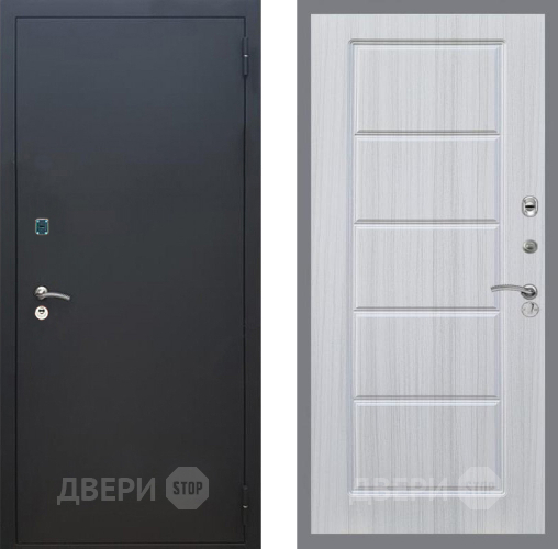 Входная металлическая Дверь Рекс (REX) 1A Черный Муар FL-39 Сандал белый в Электрогорске