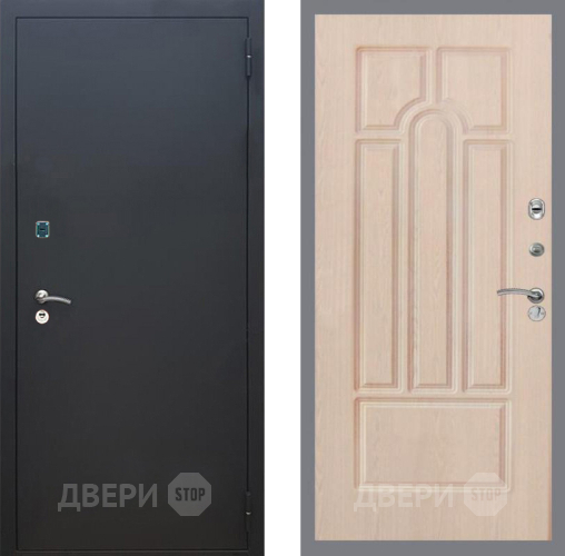 Входная металлическая Дверь Рекс (REX) 1A Черный Муар FL-58 Беленый дуб в Электрогорске