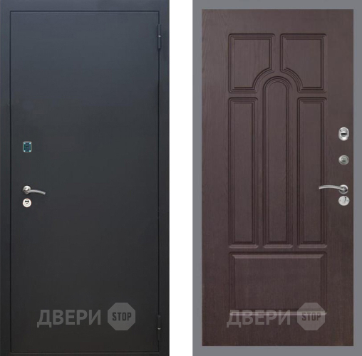 Входная металлическая Дверь Рекс (REX) 1A Черный Муар FL-58 Венге в Электрогорске