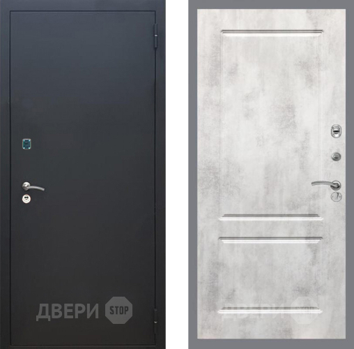 Входная металлическая Дверь Рекс (REX) 1A Черный Муар FL-117 Бетон светлый в Электрогорске