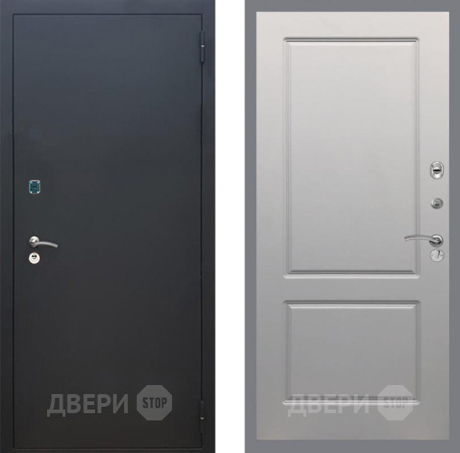Входная металлическая Дверь Рекс (REX) 1A Черный Муар FL-117 Грей софт в Электрогорске