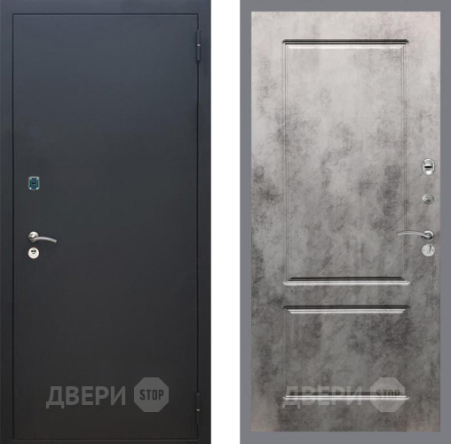 Входная металлическая Дверь Рекс (REX) 1A Черный Муар FL-117 Бетон темный в Электрогорске