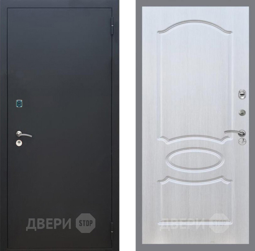 Входная металлическая Дверь Рекс (REX) 1A Черный Муар FL-128 Лиственница беж в Электрогорске
