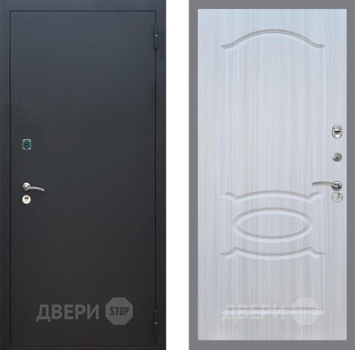 Входная металлическая Дверь Рекс (REX) 1A Черный Муар FL-128 Сандал белый в Электрогорске