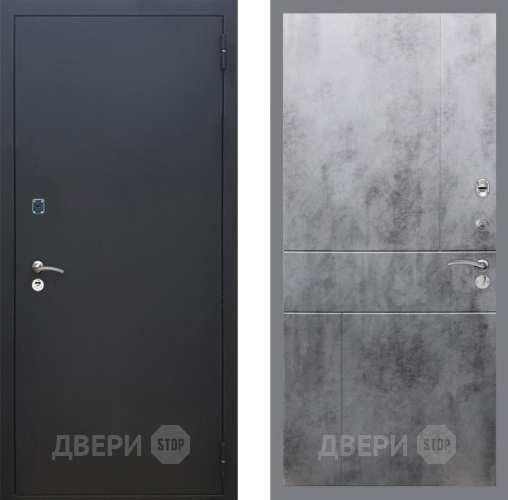Входная металлическая Дверь Рекс (REX) 1A Черный Муар FL-290 Бетон темный в Электрогорске