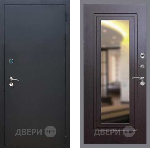 Входная металлическая Дверь Рекс (REX) 1A Черный Муар FLZ-120 Венге в Электрогорске