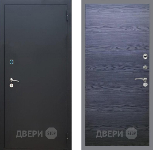 Входная металлическая Дверь Рекс (REX) 1A Черный Муар GL Дуб тангенальный черный в Электрогорске