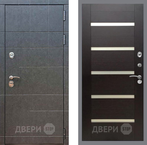 Входная металлическая Дверь Рекс (REX) 21 СБ-14 стекло белое венге поперечный в Электрогорске