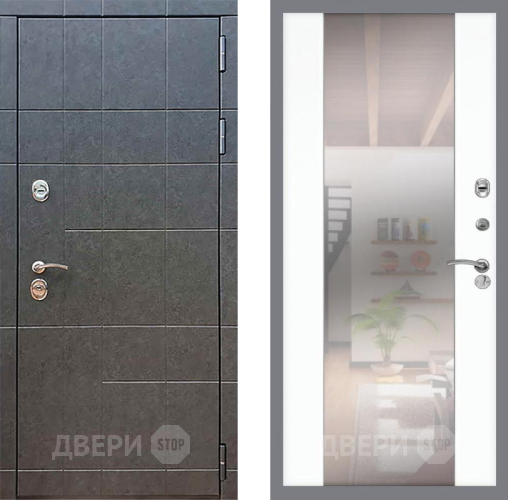 Входная металлическая Дверь Рекс (REX) 21 СБ-16 Зеркало Силк Сноу в Электрогорске