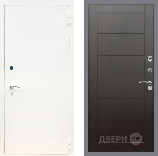 Входная металлическая Дверь Рекс (REX) 1А Белая шагрень Сити Венге в Электрогорске