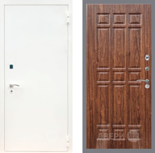 Входная металлическая Дверь Рекс (REX) 1А Белая шагрень FL-33 орех тисненый в Электрогорске