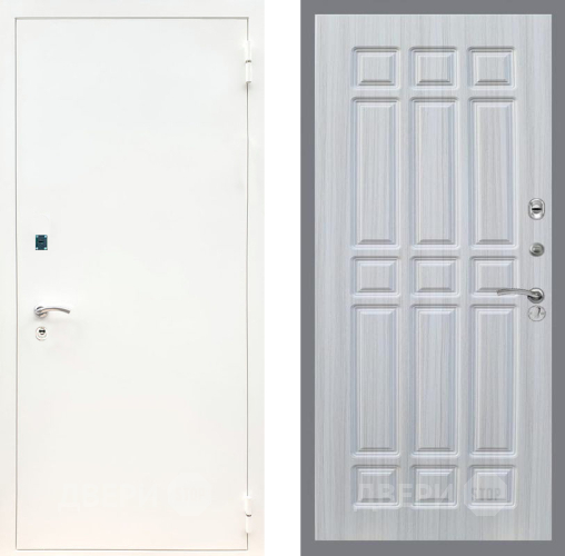 Входная металлическая Дверь Рекс (REX) 1А Белая шагрень FL-33 Сандал белый в Электрогорске