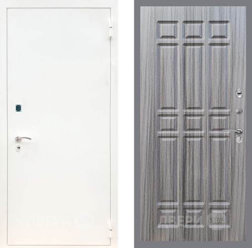 Входная металлическая Дверь Рекс (REX) 1А Белая шагрень FL-33 Сандал грей в Электрогорске