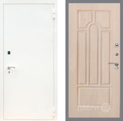 Входная металлическая Дверь Рекс (REX) 1А Белая шагрень FL-58 Беленый дуб в Электрогорске