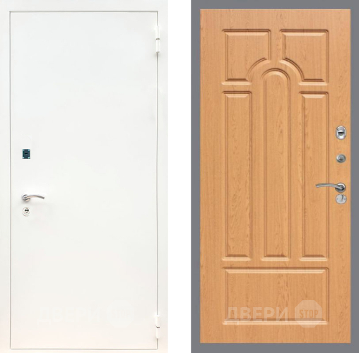 Входная металлическая Дверь Рекс (REX) 1А Белая шагрень FL-58 Дуб в Электрогорске