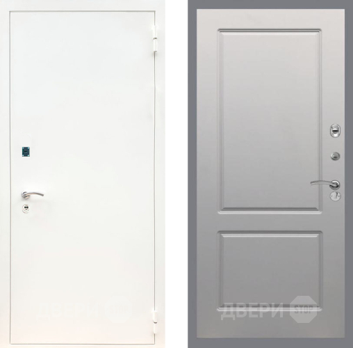 Входная металлическая Дверь Рекс (REX) 1А Белая шагрень FL-117 Грей софт в Электрогорске