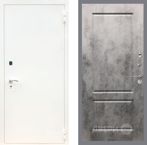 Входная металлическая Дверь Рекс (REX) 1А Белая шагрень FL-117 Бетон темный в Электрогорске