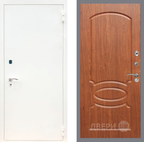 Входная металлическая Дверь Рекс (REX) 1А Белая шагрень FL-128 Морёная берёза в Электрогорске