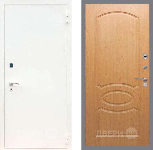 Входная металлическая Дверь Рекс (REX) 1А Белая шагрень FL-128 Дуб в Электрогорске