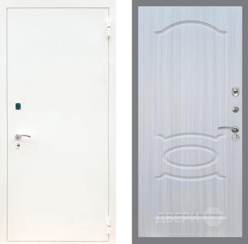 Входная металлическая Дверь Рекс (REX) 1А Белая шагрень FL-128 Сандал белый в Электрогорске