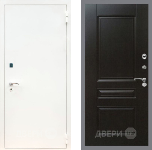 Входная металлическая Дверь Рекс (REX) 1А Белая шагрень FL-243 Венге в Электрогорске