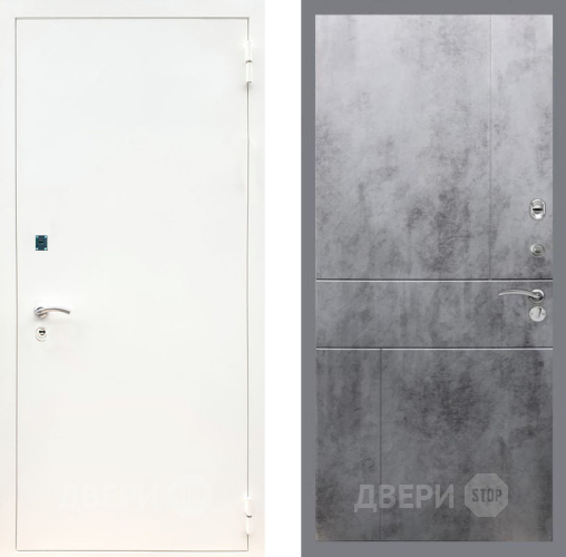Входная металлическая Дверь Рекс (REX) 1А Белая шагрень FL-290 Бетон темный в Электрогорске