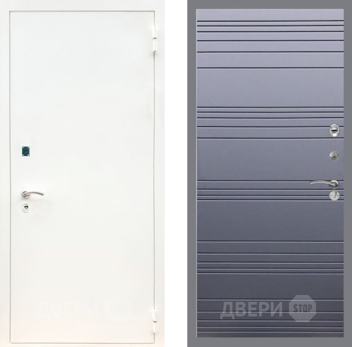 Входная металлическая Дверь Рекс (REX) 1А Белая шагрень Line Силк титан в Электрогорске