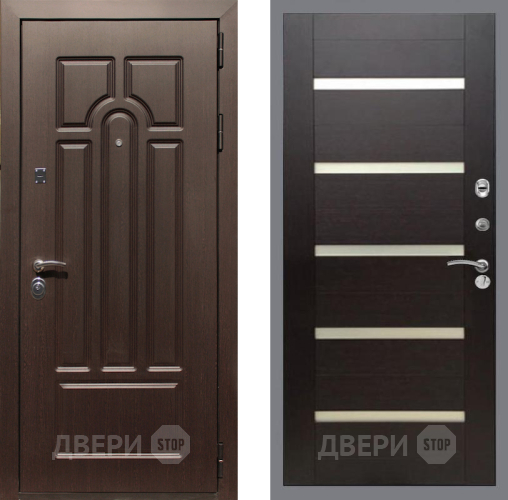 Входная металлическая Дверь Рекс (REX) Эврика СБ-14 стекло белое венге поперечный в Электрогорске