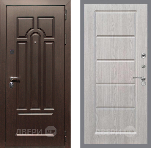 Входная металлическая Дверь Рекс (REX) Эврика FL-39 Беленый дуб в Электрогорске