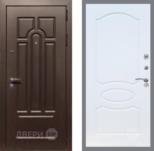 Входная металлическая Дверь Рекс (REX) Эврика FL-128 Белый ясень в Электрогорске