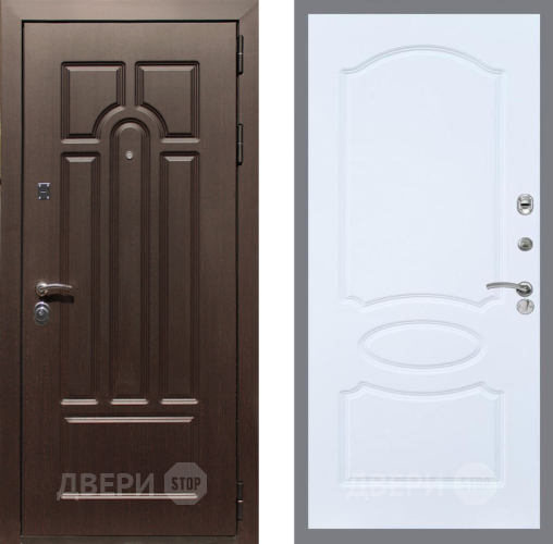 Входная металлическая Дверь Рекс (REX) Эврика FL-128 Силк Сноу в Электрогорске