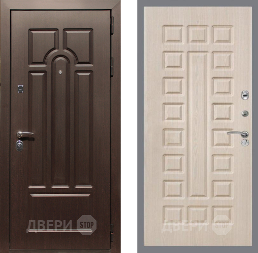 Входная металлическая Дверь Рекс (REX) Эврика FL-183 Беленый дуб в Электрогорске