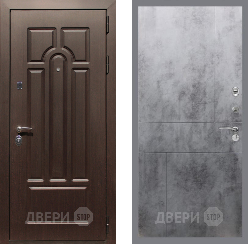 Входная металлическая Дверь Рекс (REX) Эврика FL-290 Бетон темный в Электрогорске