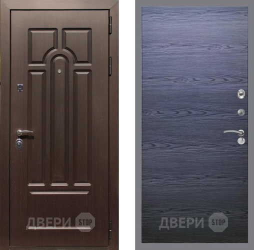 Входная металлическая Дверь Рекс (REX) Эврика GL Дуб тангенальный черный в Электрогорске