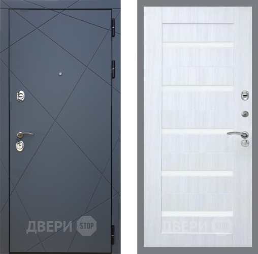 Входная металлическая Дверь Рекс (REX) 13 Силк Титан СБ-14 стекло белое Сандал белый в Электрогорске