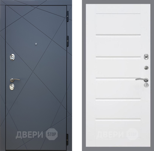 Входная металлическая Дверь Рекс (REX) 13 Силк Титан Сити Белый ясень в Электрогорске