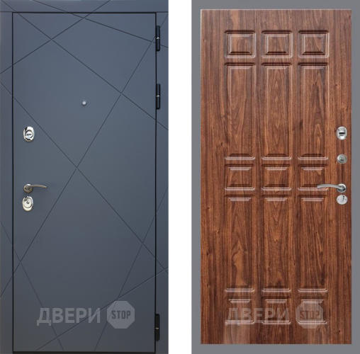 Входная металлическая Дверь Рекс (REX) 13 Силк Титан FL-33 орех тисненый в Электрогорске