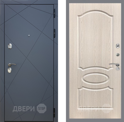 Входная металлическая Дверь Рекс (REX) 13 Силк Титан FL-128 Беленый дуб в Электрогорске