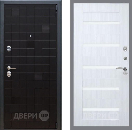 Входная металлическая Дверь Рекс (REX) 12 СБ-14 стекло белое Сандал белый в Электрогорске