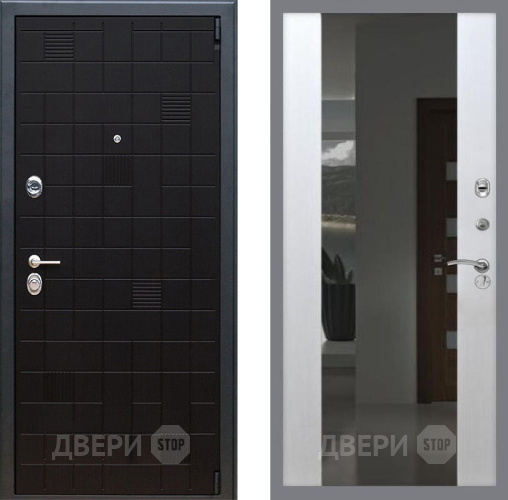 Входная металлическая Дверь Рекс (REX) 12 СБ-16 Зеркало Белый ясень в Электрогорске