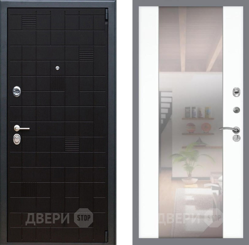 Входная металлическая Дверь Рекс (REX) 12 СБ-16 Зеркало Силк Сноу в Электрогорске