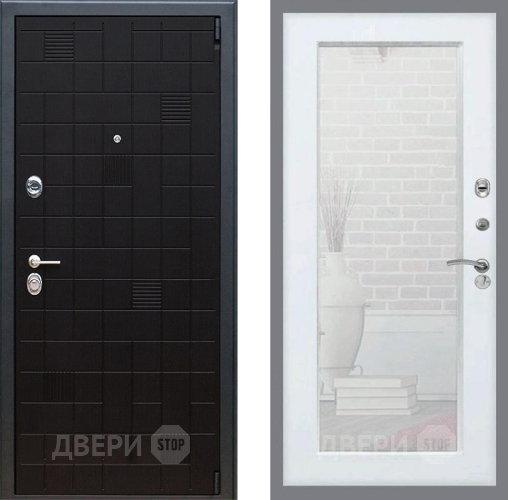 Входная металлическая Дверь Рекс (REX) 12 Зеркало Пастораль Белый ясень в Электрогорске