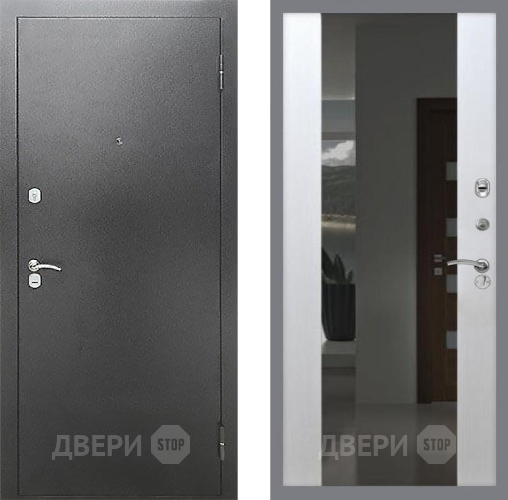 Входная металлическая Дверь Рекс (REX) Сити СБ-16 Зеркало Белый ясень в Электрогорске