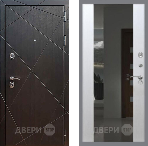 Дверь Рекс (REX) 13 Венге СБ-16 Зеркало Белый ясень в Электрогорске