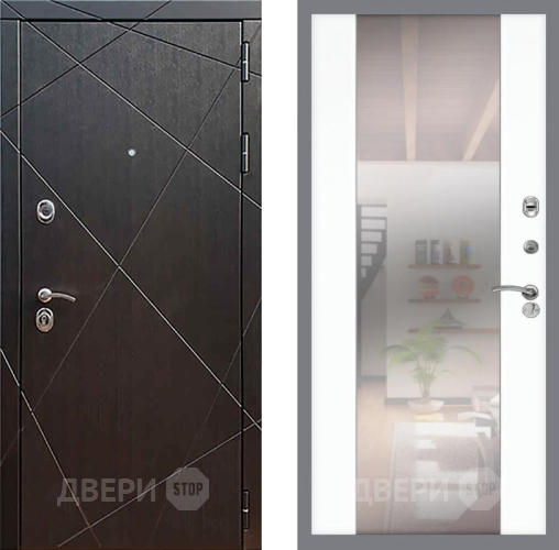 Входная металлическая Дверь Рекс (REX) 13 Венге СБ-16 Зеркало Силк Сноу в Электрогорске