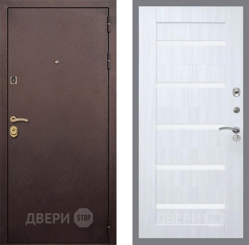 Входная металлическая Дверь Рекс (REX) Лайт 3К СБ-14 стекло белое Сандал белый в Электрогорске