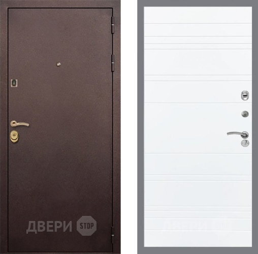 Входная металлическая Дверь Рекс (REX) Лайт 3К Line Силк Сноу в Электрогорске