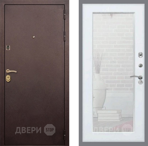 Дверь Рекс (REX) Лайт 3К Зеркало Пастораль Белый ясень в Электрогорске