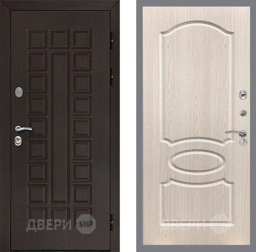 Входная металлическая Дверь Рекс (REX) Сенатор 3К FL-128 Беленый дуб в Электрогорске